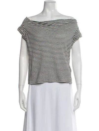 Pre-owned Max Mara Linen Striped Top In Neutral