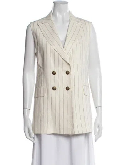 Pre-owned Max Mara Linen Striped Vest In Neutral