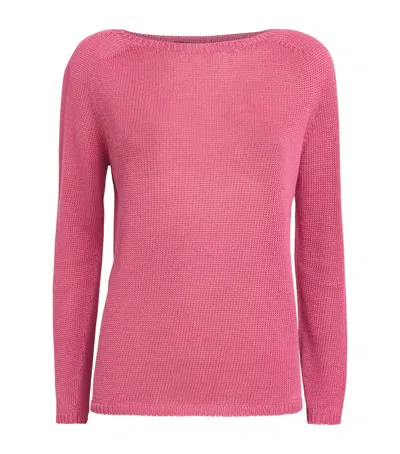Max Mara Linen Sweater In Pink