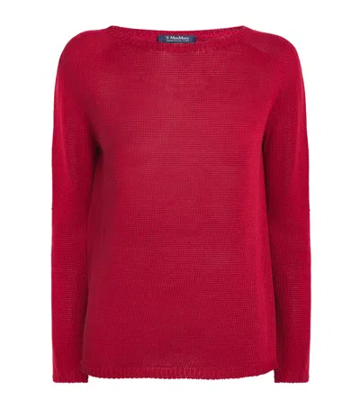 Max Mara Linen Sweater In Red