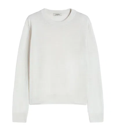 Max Mara Linen Sweater In White