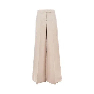 Max Mara Linen Taffetà Pants In Pink