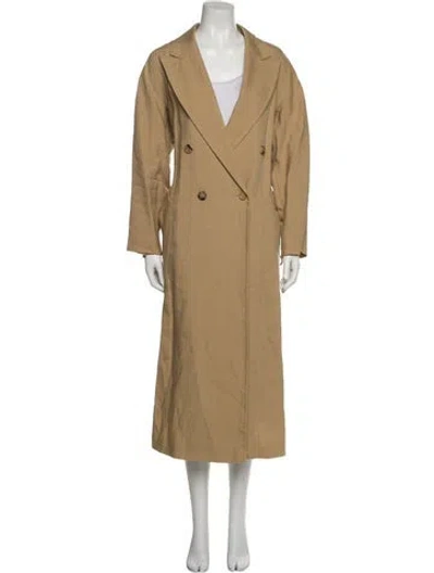 Pre-owned Max Mara Linen Trench Coat In Neutral