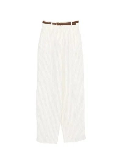 Max Mara Linen Trousers In Beige