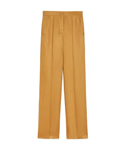 Max Mara Linen Trousers In Brown