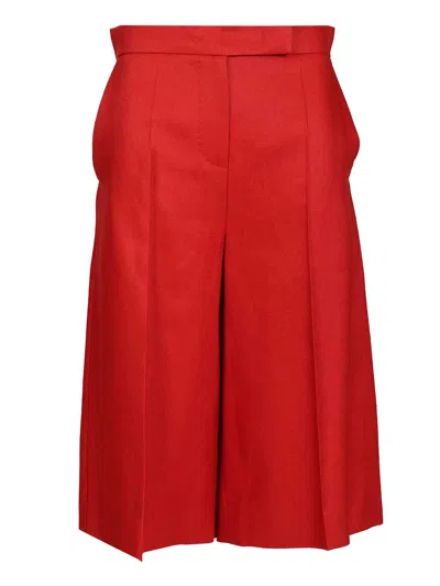 Max Mara Linen Twill Bermuda Shorts Trousers Red