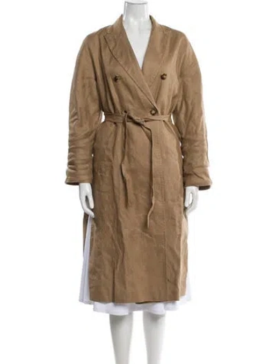 Pre-owned Max Mara Linen Utility Jacket In Brown