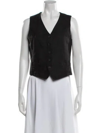 Pre-owned Max Mara Linen Vest In Black