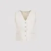 Max Mara Beige Linen And Cable Knit Mxmcalibri Vest In Neutral