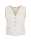 Max Mara Beige Linen And Cable Knit Mxmcalibri Vest In Neutral