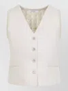 Max Mara Beige Linen And Cable Knit Mxmcalibri Vest In Gray