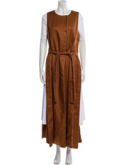 Pre-owned Max Mara Linen Vest W/ Tags In Brown