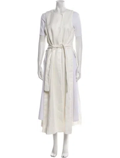 Pre-owned Max Mara Linen Vest W/ Tags In White