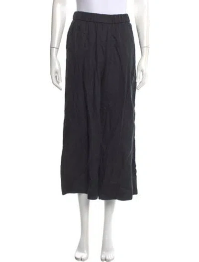 Pre-owned Max Mara Linen Wide Leg Pants In Black