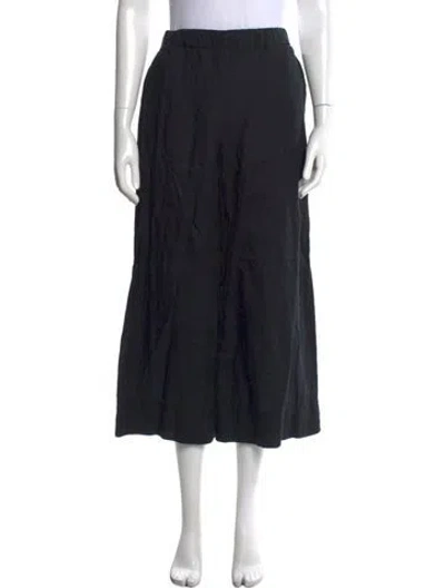 Pre-owned Max Mara Linen Wide Leg Pants In Black