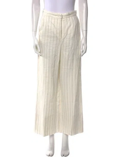 Pre-owned Max Mara Linen Wide Leg Pants In Brown