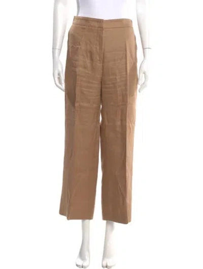 Pre-owned Max Mara Linen Wide Leg Pants In Brown