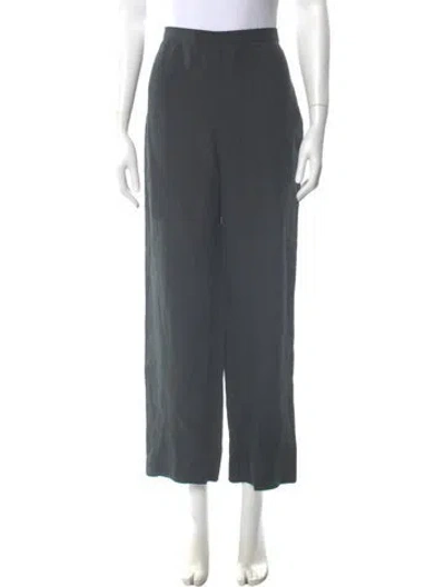 Pre-owned Max Mara Linen Wide Leg Pants In Gray