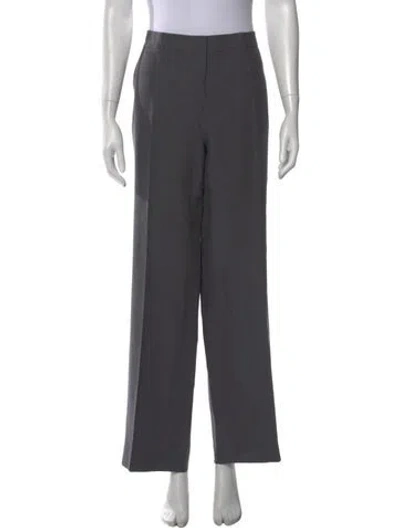 Pre-owned Max Mara Linen Wide Leg Pants In Gray