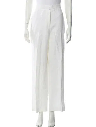 Pre-owned Max Mara Linen Wide Leg Pants In Neutral