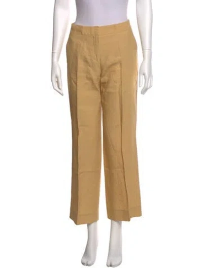 Pre-owned Max Mara Linen Wide Leg Pants In Neutral