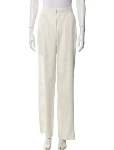 Pre-owned Max Mara Linen Wide Leg Pants In Neutral