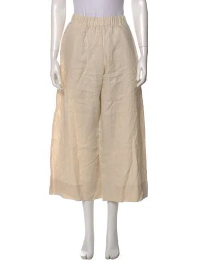 Pre-owned Max Mara Linen Wide Leg Pants In Neutral