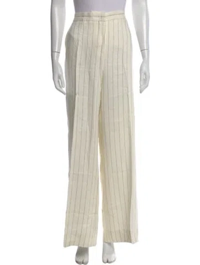 Pre-owned Max Mara Linen Wide Leg Pants In Neutral