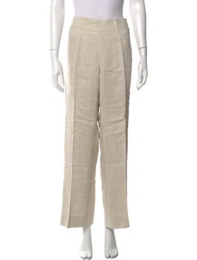 Pre-owned Max Mara Linen Wide Leg Pants In Neutrals