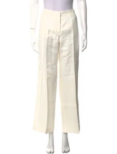 Pre-owned Max Mara Linen Wide Leg Pants In Neutrals