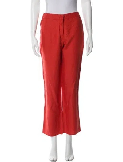 Pre-owned Max Mara Linen Wide Leg Pants In Orange