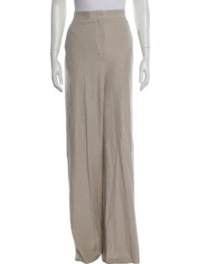 Pre-owned Max Mara Linen Wide Leg Pants W/ Tags In Neutral