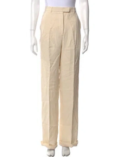 Pre-owned Max Mara Linen Wide Leg Pants W/ Tags In Neutrals