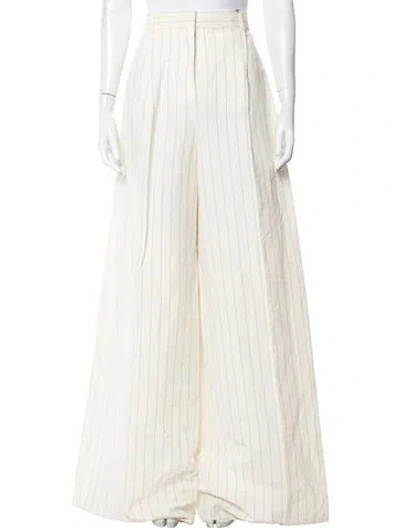 Pre-owned Max Mara Linen Wide Leg Pants W/ Tags In Neutrals