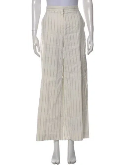 Pre-owned Max Mara Linen Wide Leg Pants W/ Tags In White