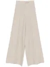 Max Mara Beige Linen Wide-leg Trousers In Neutral
