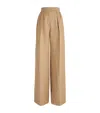 Max Mara Fagus High-rise Wool Wide-leg Pants In Brown