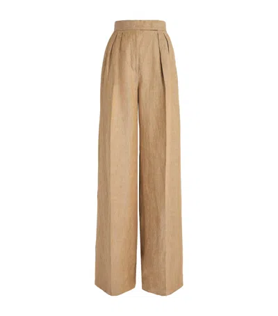 MAX MARA LINEN WIDE-LEG TROUSERS