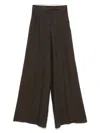 Max Mara Wide-leg Pants With High Waist And Flowing Silhouette In Brown