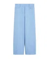 Max Mara Linen Wide-leg Trousers In Light Blue