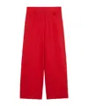 Max Mara Linen Wide-leg Trousers In Red