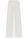 Max Mara Wide-leg Linen Trousers With Pockets In White