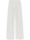 Max Mara Wide-leg Linen Trousers With Pockets In White
