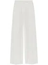 Max Mara Wide-leg Linen Trousers With Pockets In White