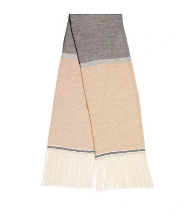 Max Mara Linen-wool Scarf In Beige