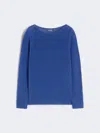 Max Mara Linen Yarn Basic Sweater In Blue
