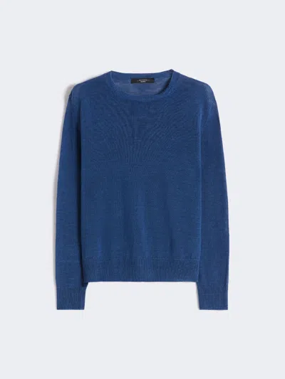 Max Mara Linen Yarn Jumper In Blue
