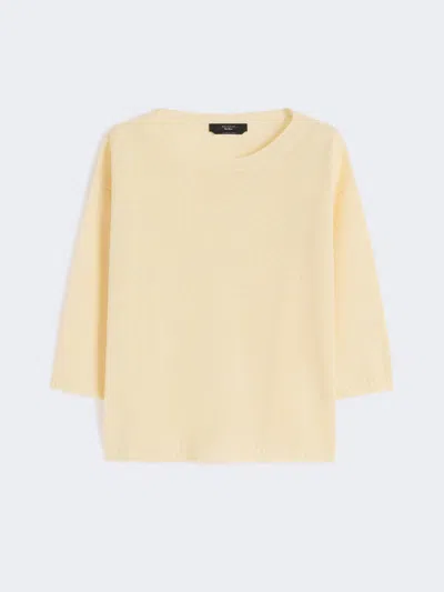 Max Mara Linen Yarn Oversize Jumper In Yellow