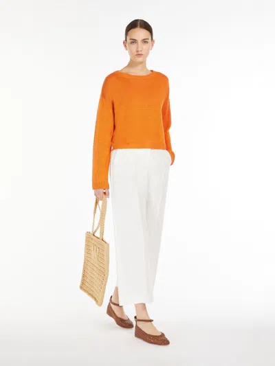 Max Mara Linen Yarn Sweater In Ochre