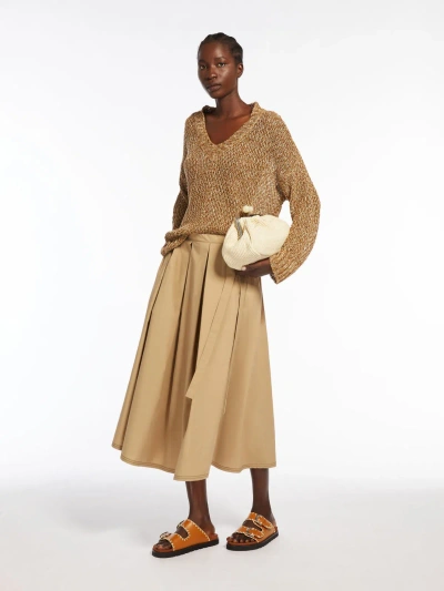 Max Mara Linen Yarn Sweater In Tobacco